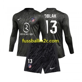 Fußballtrikots Atlético Madrid Jan Oblak 13 Torwart Kinder Heim Trikotsatz 2024-2025 Langarm